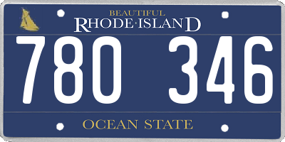 RI license plate 780346