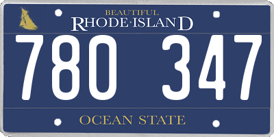 RI license plate 780347