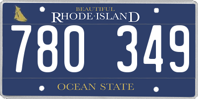 RI license plate 780349