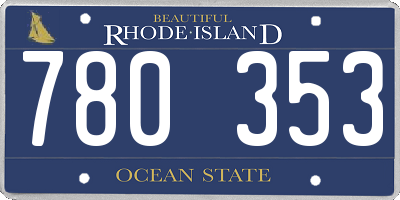 RI license plate 780353