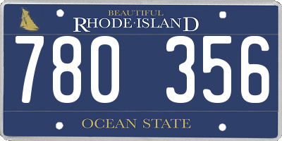 RI license plate 780356