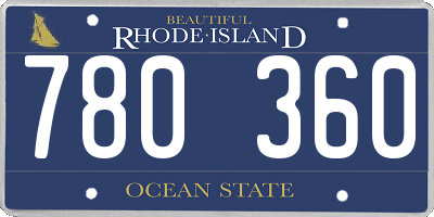 RI license plate 780360