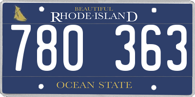 RI license plate 780363