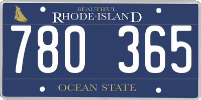 RI license plate 780365