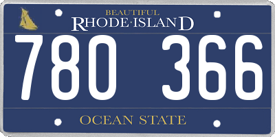 RI license plate 780366
