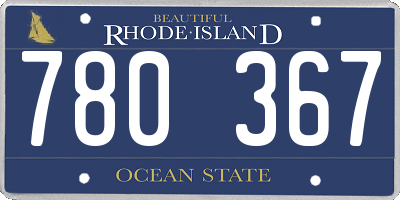 RI license plate 780367