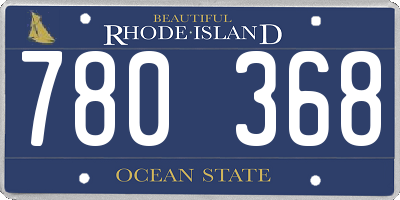 RI license plate 780368