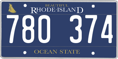 RI license plate 780374