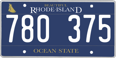RI license plate 780375
