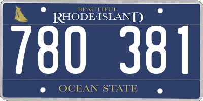 RI license plate 780381