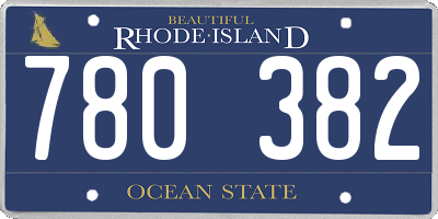 RI license plate 780382