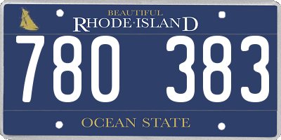 RI license plate 780383