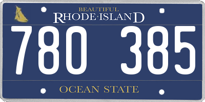 RI license plate 780385