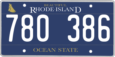 RI license plate 780386