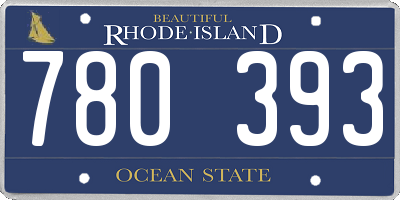 RI license plate 780393