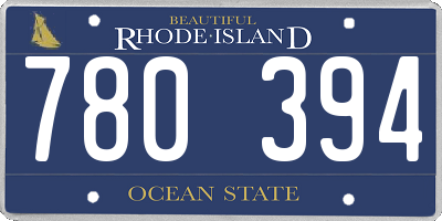 RI license plate 780394