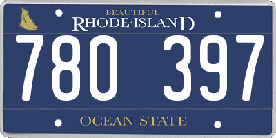 RI license plate 780397