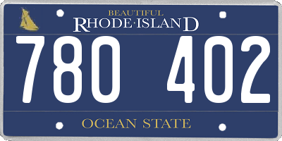 RI license plate 780402