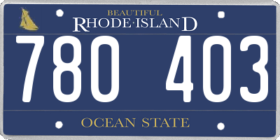 RI license plate 780403