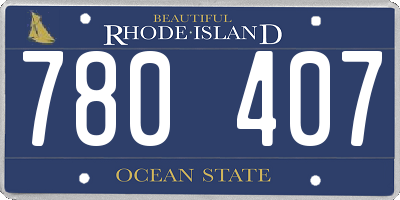 RI license plate 780407