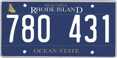 RI license plate 780431