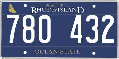 RI license plate 780432