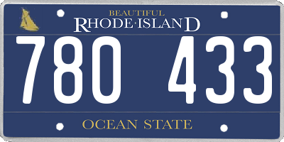 RI license plate 780433