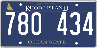 RI license plate 780434