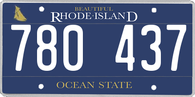 RI license plate 780437