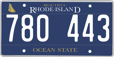 RI license plate 780443