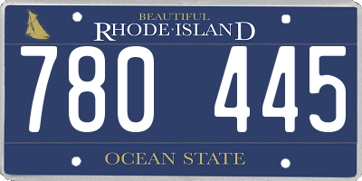 RI license plate 780445