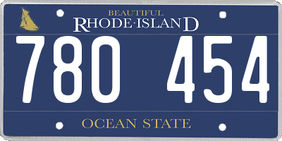 RI license plate 780454