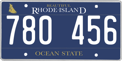 RI license plate 780456