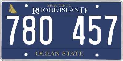 RI license plate 780457