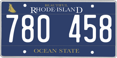 RI license plate 780458