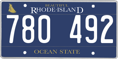 RI license plate 780492