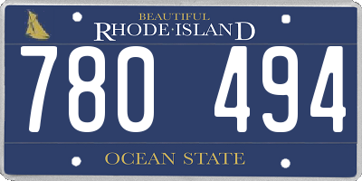 RI license plate 780494