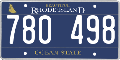 RI license plate 780498