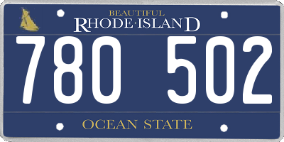 RI license plate 780502