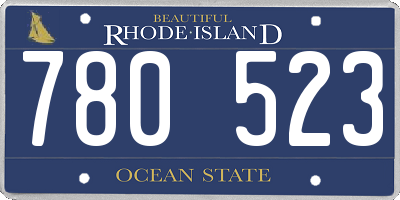 RI license plate 780523