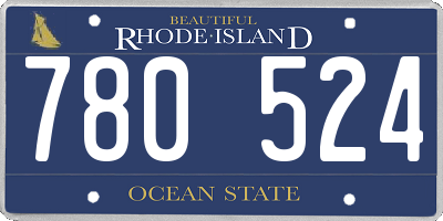 RI license plate 780524