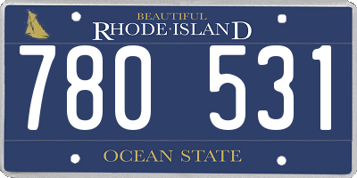 RI license plate 780531