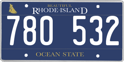 RI license plate 780532