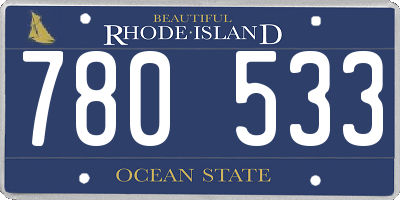 RI license plate 780533
