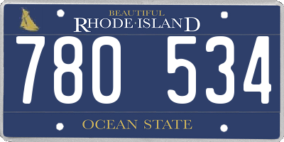RI license plate 780534