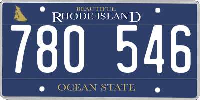 RI license plate 780546