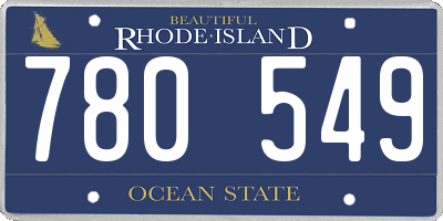 RI license plate 780549