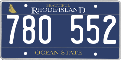 RI license plate 780552