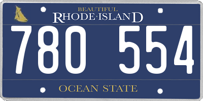 RI license plate 780554