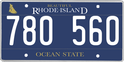 RI license plate 780560